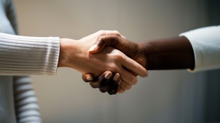 Collaboration, transaction, and onboarding with diversity, handshake, and commercial relationship. Company meeting, welcome, and team shaking hands for support, agreement, or congratulations.