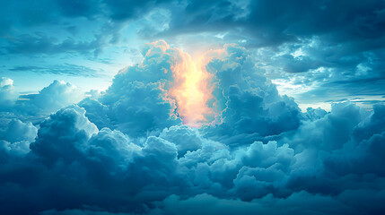 Naklejka premium Serene Cloud Security in Watercolor Splendor