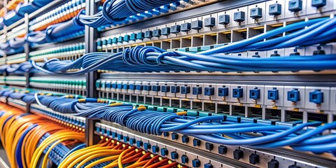 Closeup of cables connected to sever Creative AI