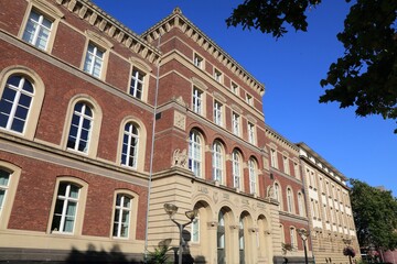 Amtsgericht court in Duisburg, Germany. Architecture in German town.