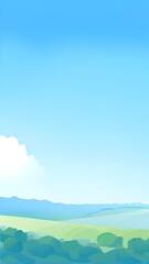 Obraz premium blue sky and green grass