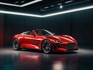Obraz premium Red Sports Car Display