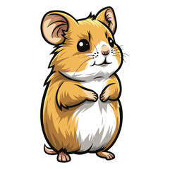 standing cute cartoon hamsters illustration vector ,generative ai