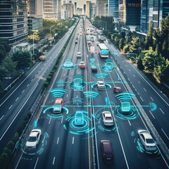 traffic , car maintain the distance on road , a smart technology is used for maintain the distance , new senser of the car .