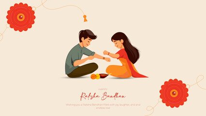 beautiful raksha bandhan festival greeting card India. editable abstract vector illustration design