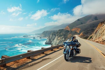 A luxurious touring motorcycle with saddlebags and a windshield