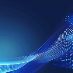 Obraz premium abstract blue background , dot white color , Blue gradient technology background with soft light .