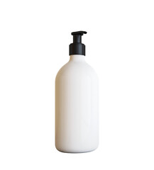 A blank pump bottle is shown isolated on a clean white background. It is designed for use in branding, presentations, or as a mockup element. 3D Rendering