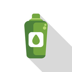 Green bottle packaging mockup showing water drop logo for branding