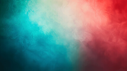 Abstract red teal gradient grainy background with colorful noise texture for summer banner design
