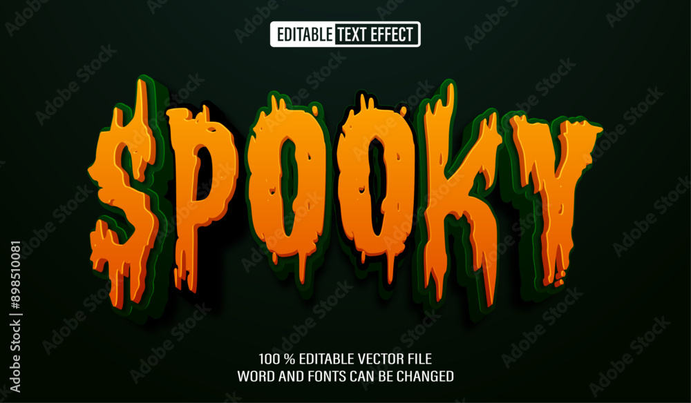 Poster editable 3d text style effect - spooky halloween text effect template
