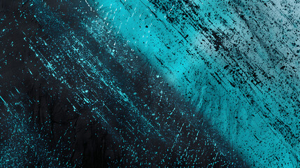 Black and bright teal grainy gradient background with vibrant noise texture for summer banner design