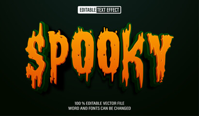 Editable 3d text style effect - Spooky Halloween text effect Template