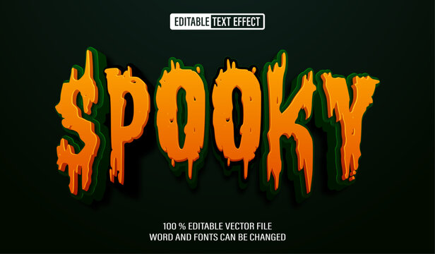 Editable 3d text style effect - Spooky Halloween text effect Template