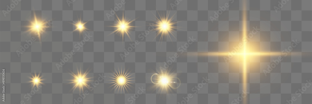 Aufkleber set of bright beautiful stars.flash of light on the background.vector graphics.