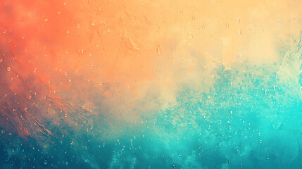 Bright orange cyan grainy background with vibrant noise texture for gradient retro poster design