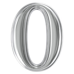 Obraz premium Silver Number 0 3D