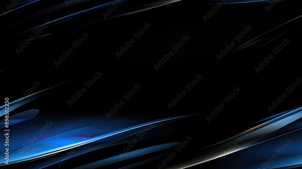 Poster abstract blue, white, and orange lines are set against a dark background. the lines appear to be wav