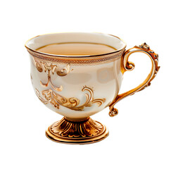 Classic antique luxury tea cup isolated on transparent or white background
 
