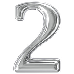 Silver Number 2 3D