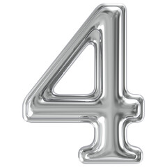 Silver Number 4 3D