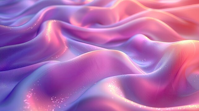 A purple and pink wave of fabric with a shiny, reflective surface