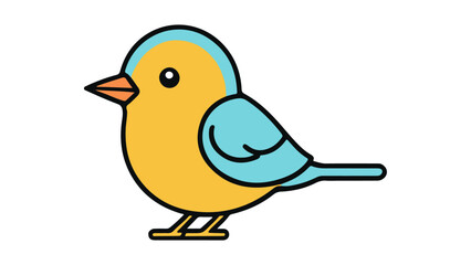 very cute bird icon illustration in vector on white background