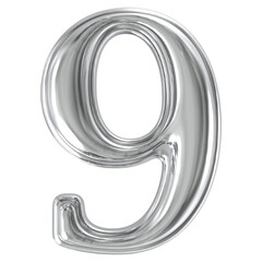 Silver Number 9 3D