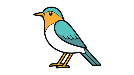 colorful cute bird on a white background in vector
