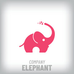 Creative water throwing elephant modern logo. Corporate company and ecology-nature icon set. vector