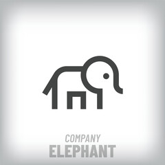 Creative linear elephant modern logo. Corporate company and ecology-nature icon set. vector