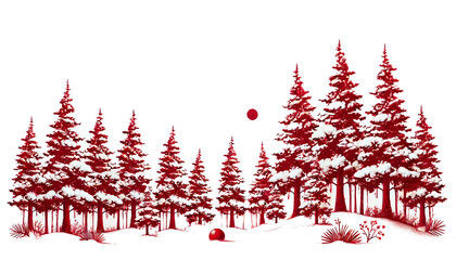 Snow-Covered Red Pine Trees