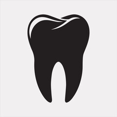 Tooth vector silhouette on a white background