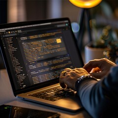 Close-up of an email client displaying an encrypted data and codes 