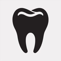 Tooth vector silhouette on a white background