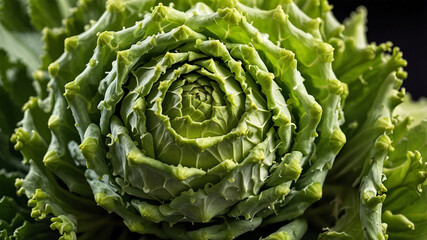 Fototapeta premium Cabbage closeup. Natural green vegetable texture.