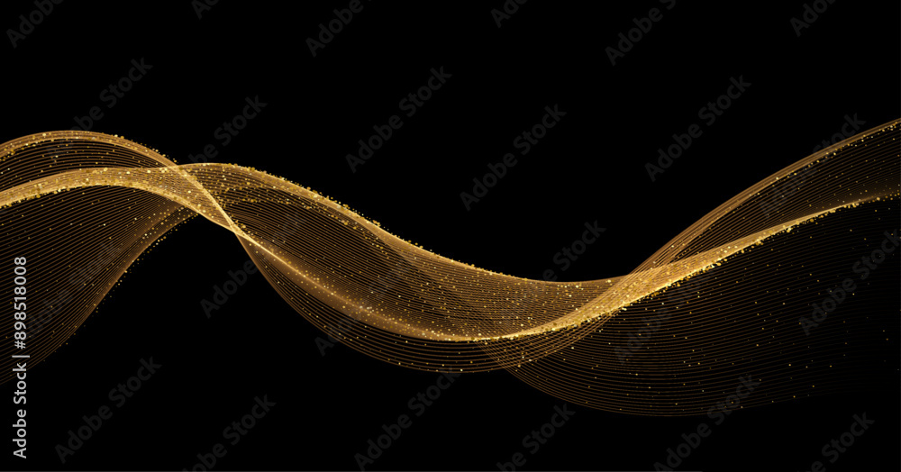Poster Abstract shiny color Gold wave design element