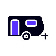 Trailer transport flat icon, side view