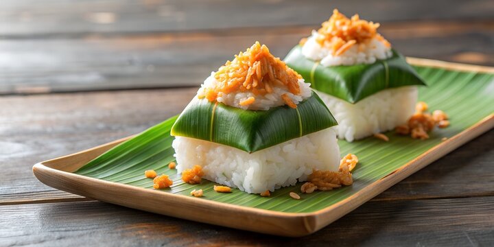 sapin sapin biko pandan sticky rice topped with caramelised coconut cream also called as latik AI Generative