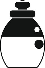Black and white icon of a perfume bottle representing fragrance and scent