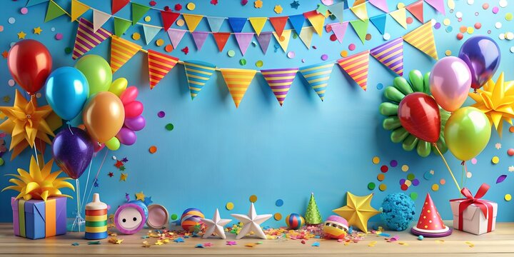birthday party background with balloons