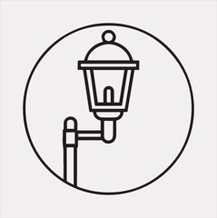 Street Lamp Thin line silhouette vector on a white background