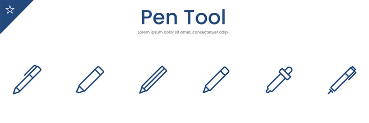 Adobe illustrator pen tool icon set