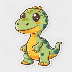 Fototapeta premium Cute dinosaur happy face cartoon style