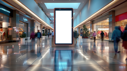 panneau publicitaire personnalisable pour maquette de présentation de publicité dans une galerie commerciale
