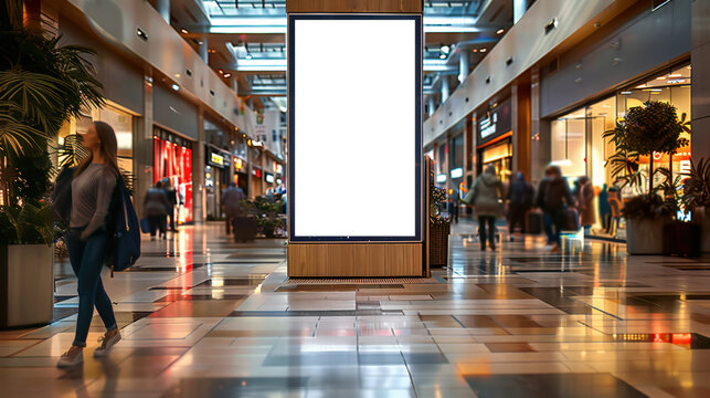 panneau publicitaire personnalisable pour maquette de pr&eacute;sentation de publicit&eacute; dans une galerie commerciale