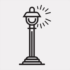 Street Lamp Thin line silhouette vector on a white background