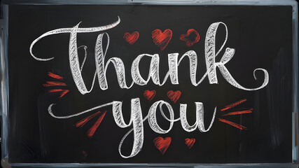 Thank You! Expression on a Blackboard. An Abstract Business Message of Appreciation