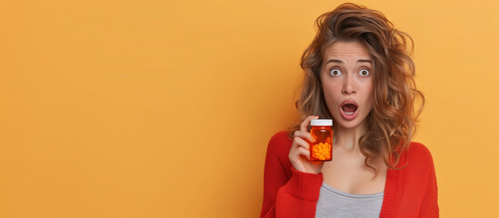 Woman Holding a Pill Bottle