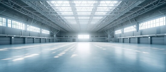 Obraz premium Spacious Industrial Interior with Bright Lighting